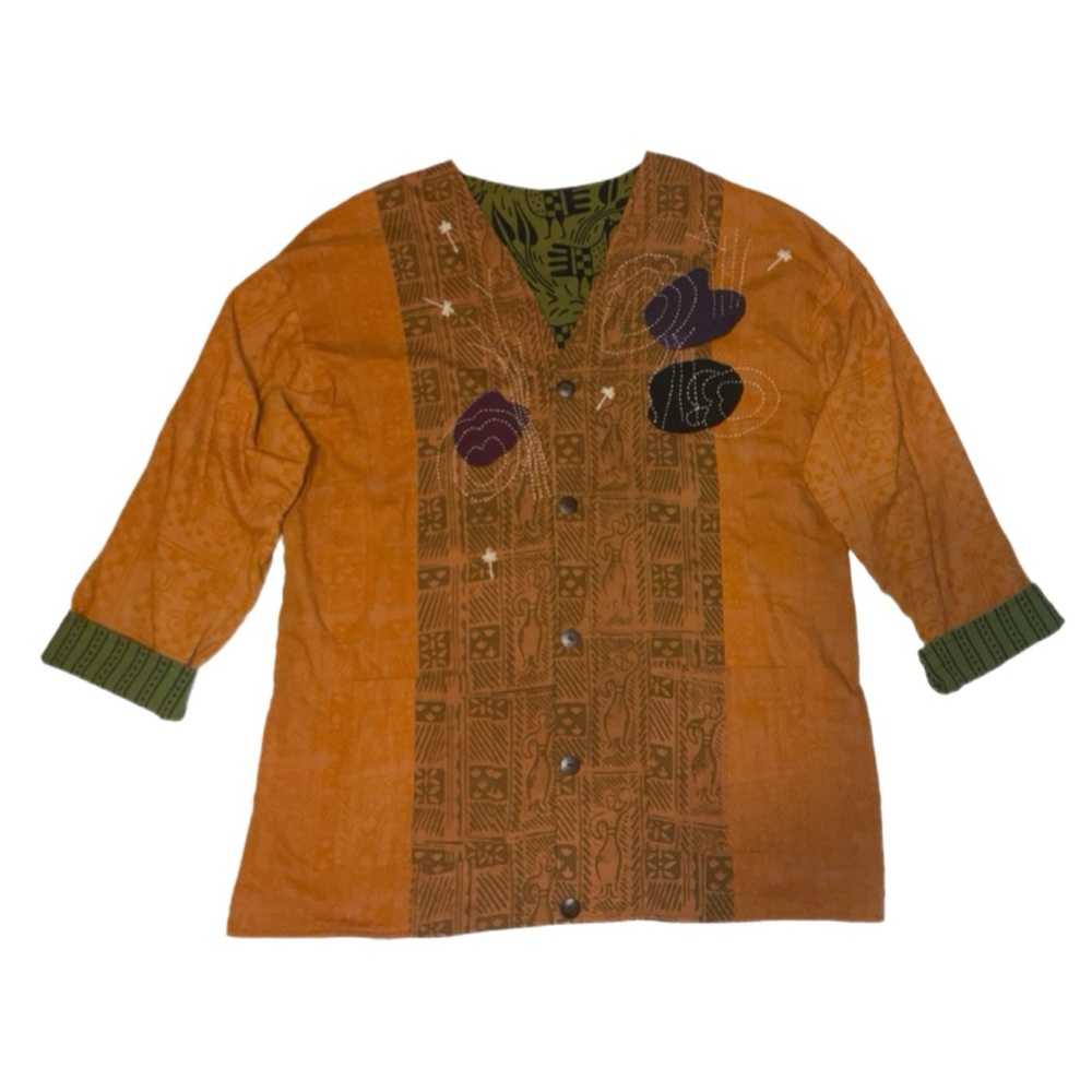 Green / Orange Reversible Jacket - Unique, Intere… - image 3